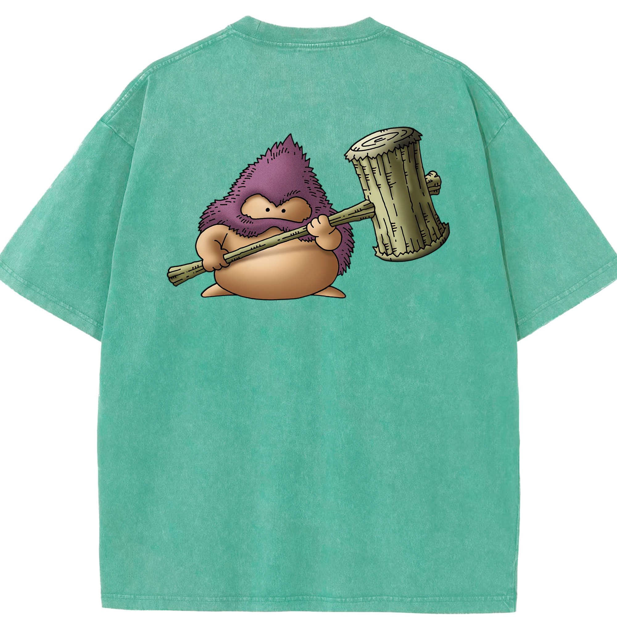 （画像用） ドラゴンクエスト Doragon Kuesuto Dragon Quest 綿100% ヴィンテージ風 半袖Tシャツ（背面プリント）